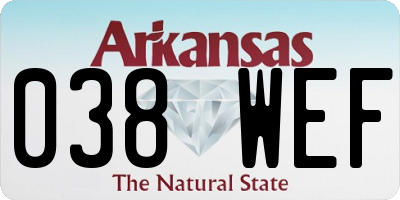 AR license plate 038WEF