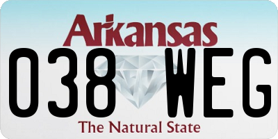 AR license plate 038WEG