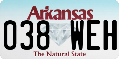AR license plate 038WEH