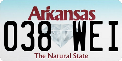AR license plate 038WEI