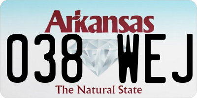 AR license plate 038WEJ