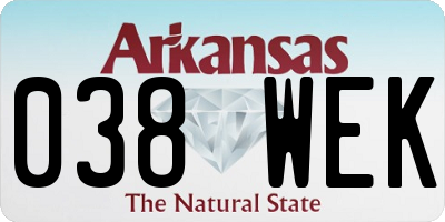 AR license plate 038WEK