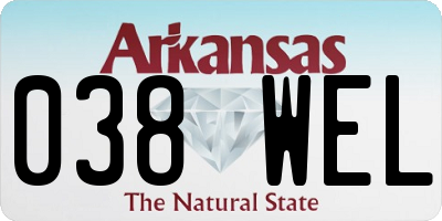 AR license plate 038WEL