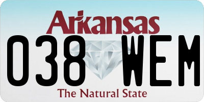 AR license plate 038WEM