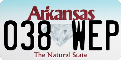 AR license plate 038WEP