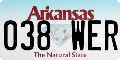 AR license plate 038WER