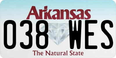 AR license plate 038WES