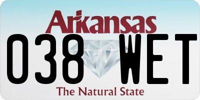 AR license plate 038WET