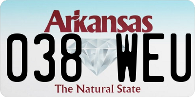AR license plate 038WEU