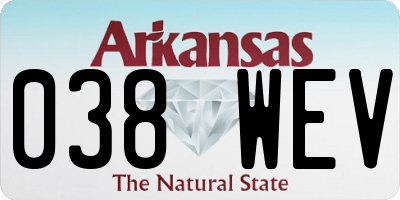 AR license plate 038WEV