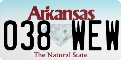 AR license plate 038WEW