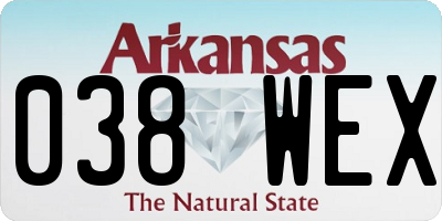 AR license plate 038WEX