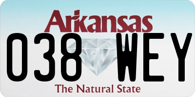 AR license plate 038WEY