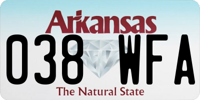 AR license plate 038WFA