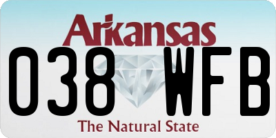 AR license plate 038WFB