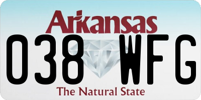 AR license plate 038WFG
