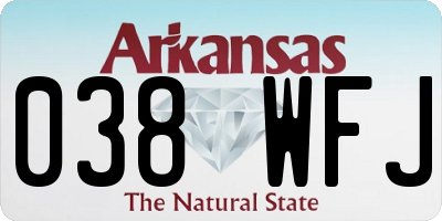 AR license plate 038WFJ