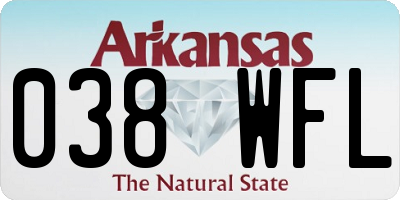 AR license plate 038WFL