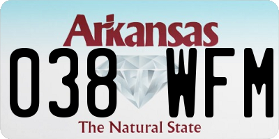 AR license plate 038WFM