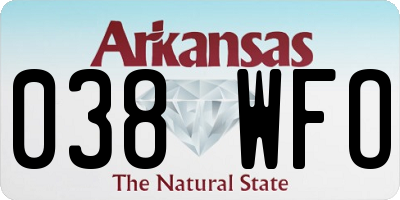 AR license plate 038WFO