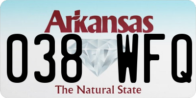 AR license plate 038WFQ