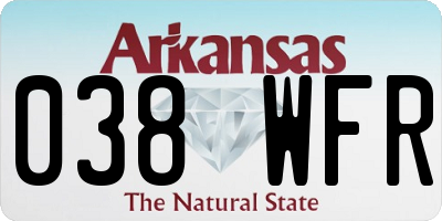AR license plate 038WFR