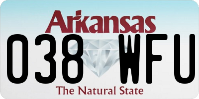 AR license plate 038WFU