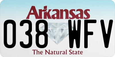 AR license plate 038WFV