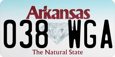 AR license plate 038WGA
