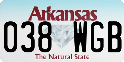 AR license plate 038WGB