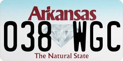 AR license plate 038WGC