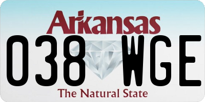 AR license plate 038WGE