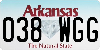 AR license plate 038WGG