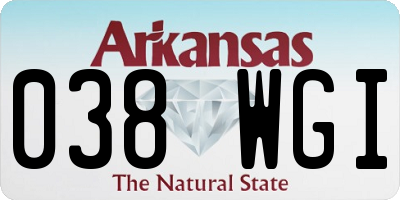 AR license plate 038WGI