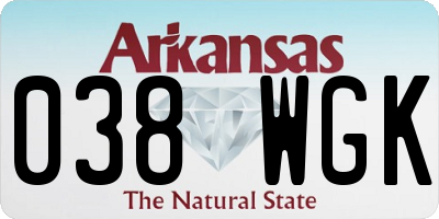 AR license plate 038WGK