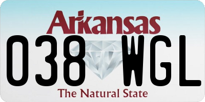 AR license plate 038WGL
