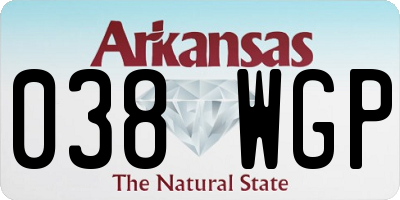 AR license plate 038WGP