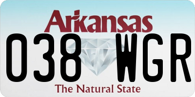 AR license plate 038WGR