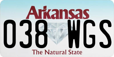 AR license plate 038WGS