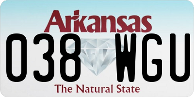 AR license plate 038WGU