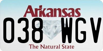 AR license plate 038WGV