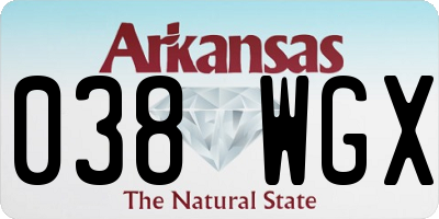 AR license plate 038WGX