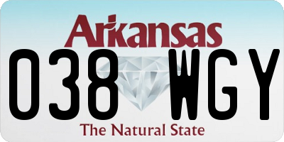 AR license plate 038WGY