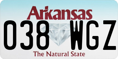 AR license plate 038WGZ
