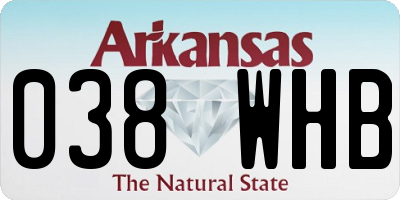 AR license plate 038WHB