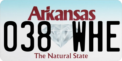 AR license plate 038WHE