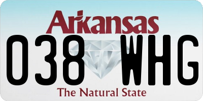 AR license plate 038WHG