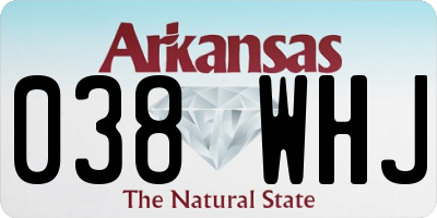AR license plate 038WHJ
