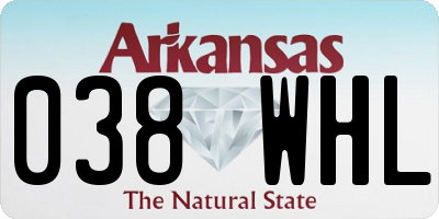 AR license plate 038WHL