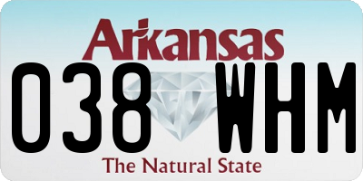 AR license plate 038WHM
